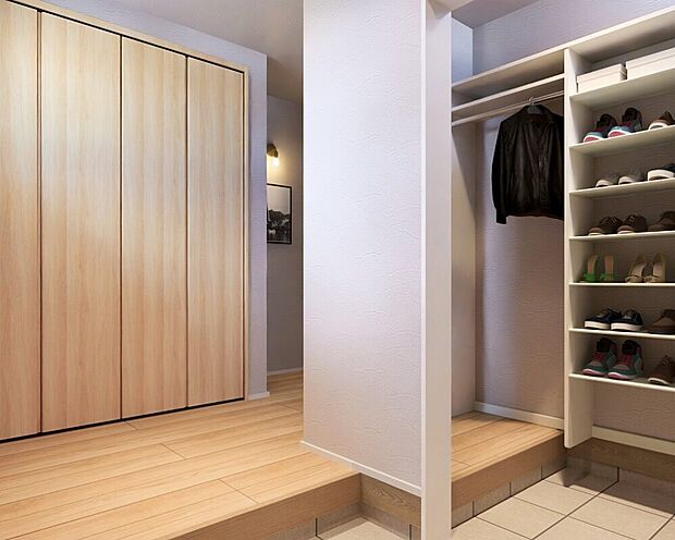 【【玄関】収納/人感センサー照明/電気錠】※CGパースです。