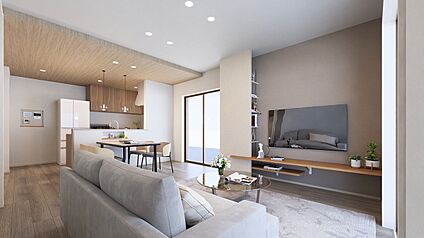 天井高2.5ｍの開放的なリビング