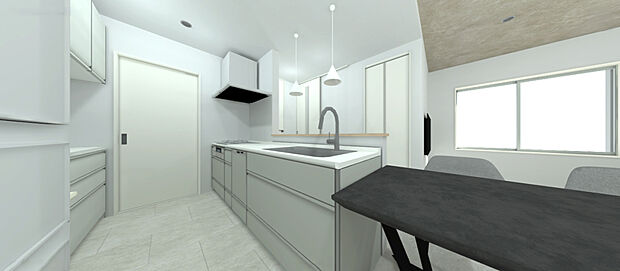 【キッチン/カップボード】（IHコンロ【オール電化】/深型食洗機 /タッチレス水栓）