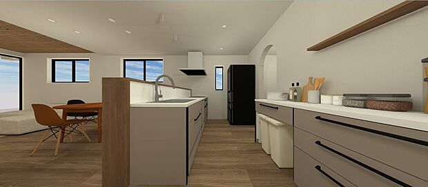 【キッチン/カップボード】（IHコンロ【オール電化】/深型食洗機 /タッチレス水栓）