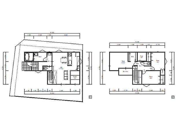 【参考プランC（間取り）】２階まで続く階段部分を通じて、明るく優しい光を取り入れます