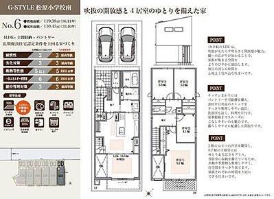 洗面室にキッチン横からアクセスできます。お料理の合間に洗濯機を回すなど、効率よく家事を進めることもできそうです。各洋室に収納を確保しているため、収納家具は最低限に居住スペースを広くご利用いただけます。 