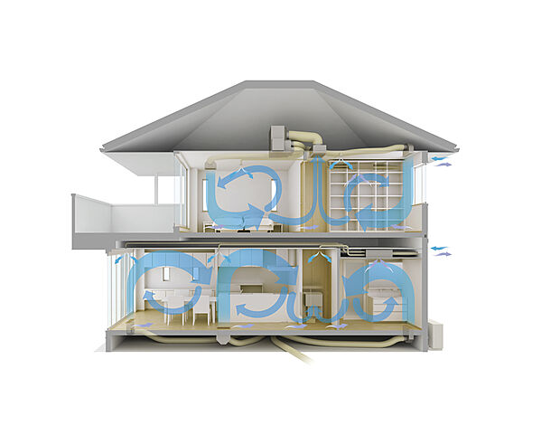 【全館空調【スマートエアーズ】】玄関、廊下も家中が快適温度！どこで過ごしても居心地の良いおうちです♪24時間365日いつでも快適な全館空調！