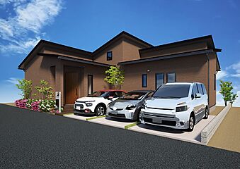 全36区画の大型分譲地、土地60坪以上の長期優良住宅仕様です。 外観