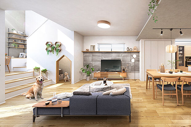 【2家族の個性が空間デザインに映える邸別設計の住まい】
仕事や家事、趣味など暮らしの様々な場面を満たす2スタイルのプランをご用意しました。2邸宅の家族がそれぞれに想い描く憧れの暮らし方を受け止めます。