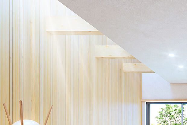 【【リビングの吹抜け】】リビングの一部は吹抜けを設定。開放感を演出し、住まいに心地よさや明るさを創出してくれます。