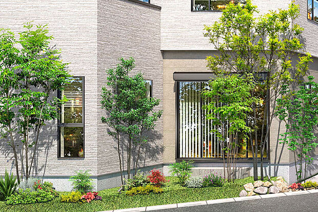 【【住まいのアクセントとなる緑豊かな植栽】】道行く人たちの心を和ませてくれる植栽を街にデザインしました。様々な木々を植樹し鮮やかさで街を彩っています。※植栽の種類は号棟により異なります。