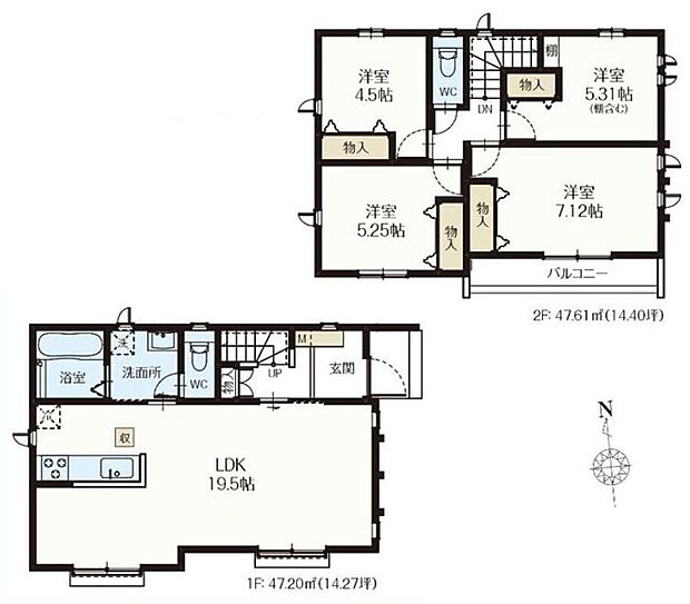 (D号棟)、価格6390万円、4LDK、土地面積120.04m2、建物面積94.81m2