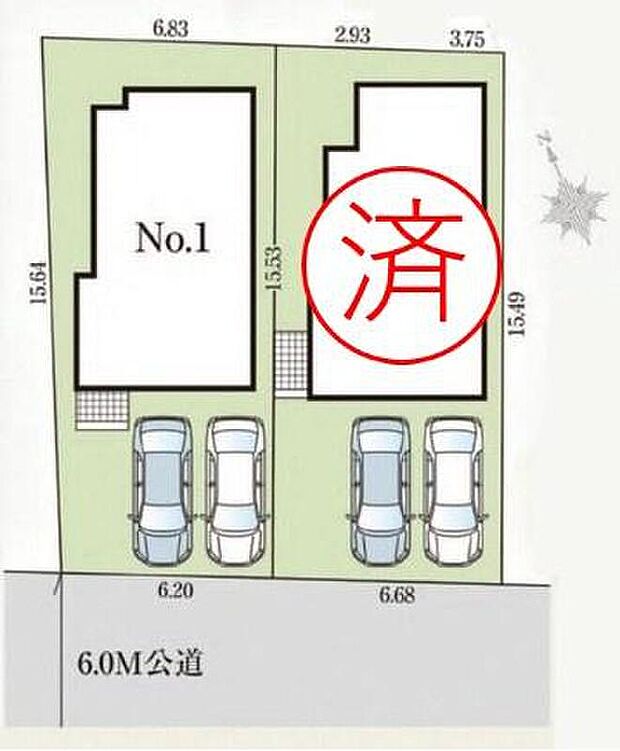 車種により、カースペース２台分ございますので、家族分の自転車を駐輪したり、来客用の駐車スペースとしてもお使いいただけます♪
