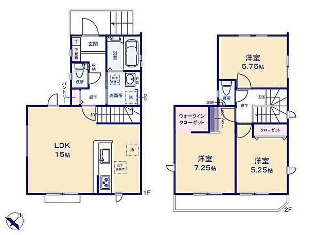 (１号棟)、価格5480万円、3LDK、土地面積100.95m2、建物面積80.32m2 