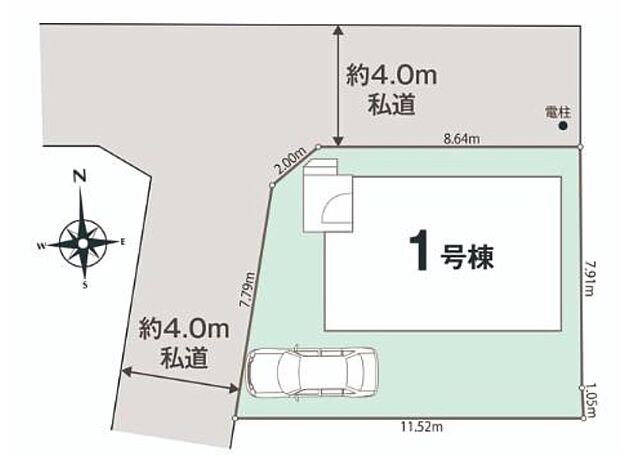 【区画図】
角地につき陽当たり良好。温かな陽光と爽やかな清風を感じるゆとり溢れるお住まいです♪