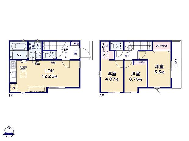 (2号棟)、価格4480万円、3LDK、土地面積81.87m2、建物面積65.42m2