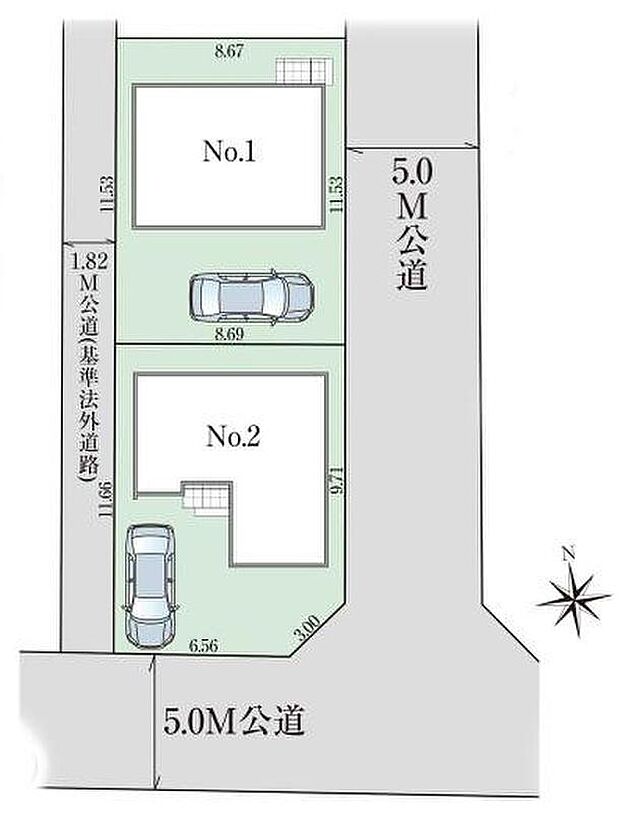 住環境良好な人気の低層住居専用地域に立地しております。守られた環境は、お子様との暮らしにもおすすめです◎
周辺道路幅は5ｍあるのでお車の駐車も安心して行えます◎