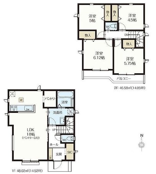 (A号棟)、価格5790万円、4LDK、土地面積120.47m2、建物面積94.6m2
