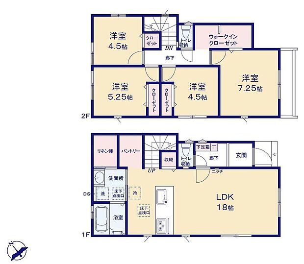 (1号棟)、価格6698万円、4LDK、土地面積127.11m2、建物面積100.6m2