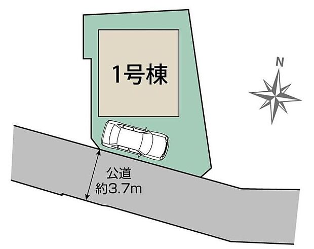 全室南向きで明るい住まい♪前面道路は3.7mで車通りも少なく落ち着いた雰囲気の住宅街です♪