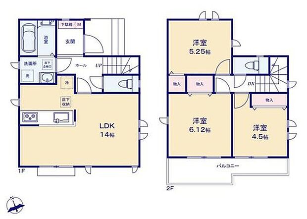 (1号棟)、価格5390万円、3LDK、土地面積91.94m2、建物面積73.49m2
