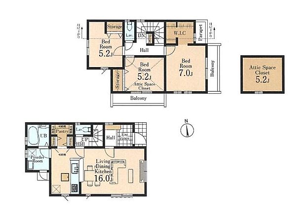 (1号棟)、価格5380万円、3LDK、土地面積111.06m2、建物面積87.48m2