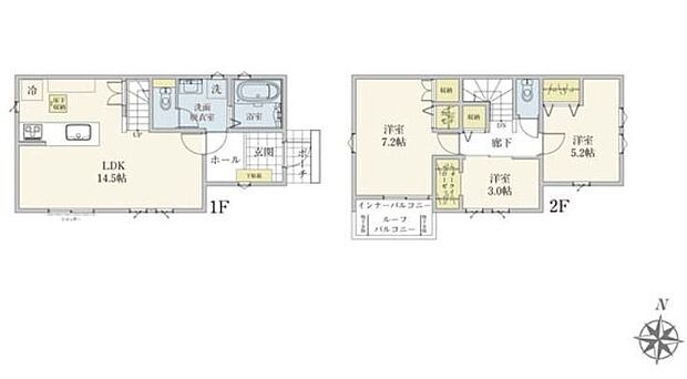 (１号棟)、価格6180万円、3LDK、土地面積99.2m2、建物面積77.84m2 