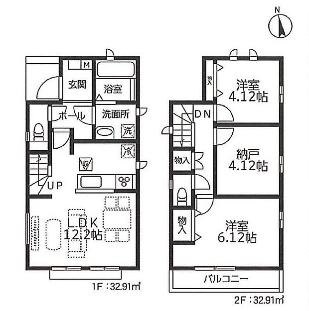 (B号棟)、価格5090万円、2LDK+S、土地面積82.32m2、建物面積65.82m2