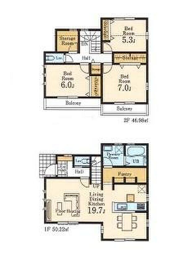 (４号棟)、価格5980万円、3LDK+S、土地面積122.18m2、建物面積97.2m2