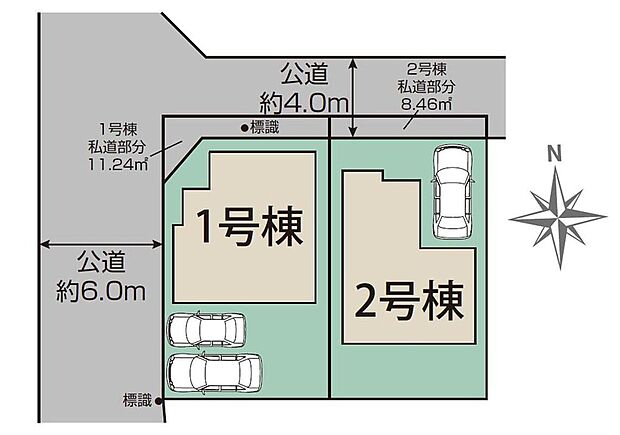 【全体区画図】人気の低層住居専用地域は落ち着いた住環境。周辺道路は車通りが少ないため、駐車の際にも安心です♪