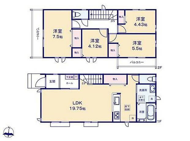 【4LDK】広々19帖超えのLDK!対面キッチンからはLDK全体を見渡せます♪
キッチンと洗面所が近く洗濯物を洗っている間にご飯の下ごしらえなど
効率的な家事動線の間取り設計です☆