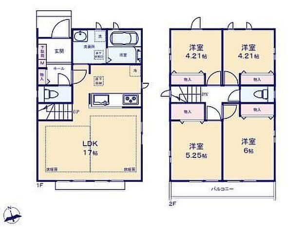 【4LDK】◇太陽光発電設備搭載☆◇家族とのコミュニケーションを育むリビングイン階段採用♪◇2部屋を繋ぐバルコニー！一度にたくさん洗濯物を干せて快適です♪