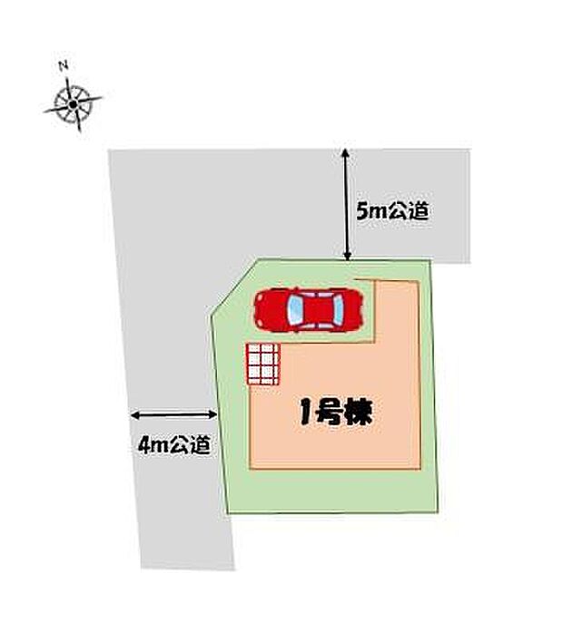 【全体区画図】角地の明るいお住まい☆低層住居専用地域の落ち着いた立地で、子育てにも最適です。