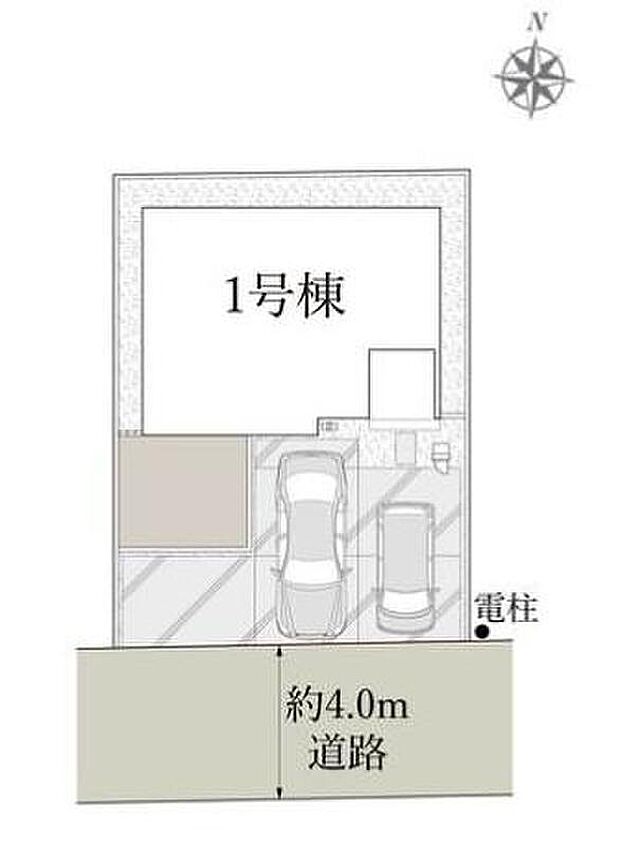 【全体区画図】カースペース2分を確保♪（車種による）車の往来が少ないためお車の出し入れも楽々！小さなお子様のいるご家庭も安心です♪
JR中央線「国分寺」駅徒歩19分！新町小学校徒歩9分！毎日の通勤通学に便利な住環境