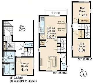 １階と３階の両方にお部屋があるので１階を客室や物置として使ったり、家族で居住スペースを分けるなど、ライフスタイルに合わせて使い分けていただけます♪ 