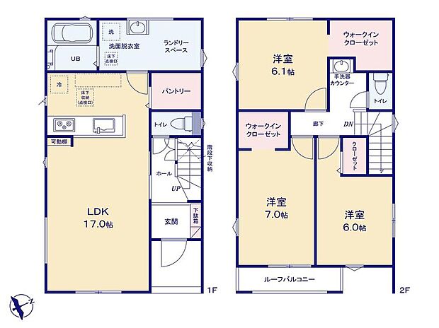 (1号棟)、価格3380万円、3LDK、土地面積107.24m2、建物面積101.02m2
