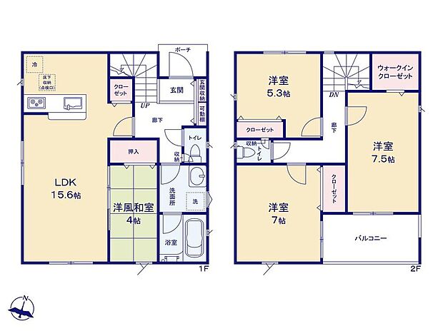(1号棟)、価格3488万円、4LDK、土地面積120.27m2、建物面積95.16m2