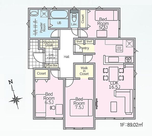 (1号棟)、価格4190万円、3LDK、土地面積203.49m2、建物面積89.02m2