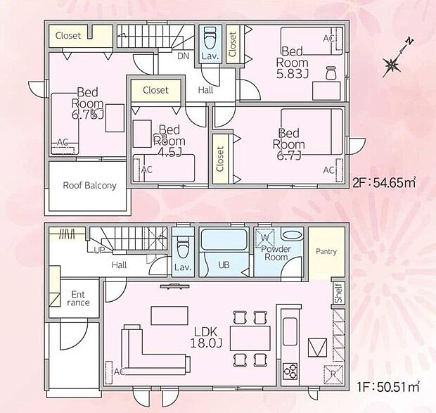 (1号棟)、価格2790万円、4LDK、土地面積217.93m2、建物面積105.16m2
