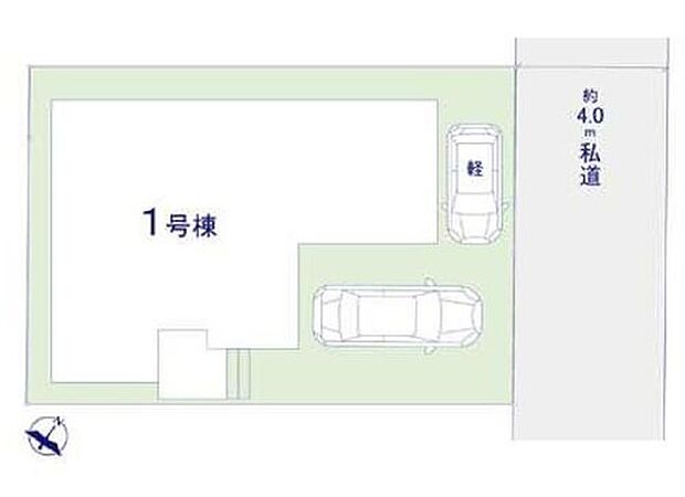 ≪全体区画図≫
駐車2台可能(車種による)!急な来客時や、ご家族の自転車スペースとしても大活躍♪