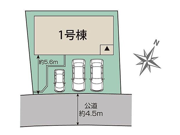 ≪全体区画図≫
駐車3台可能（車種による）！急な来客時や、ご家族の自転車スペースとしても大活躍♪