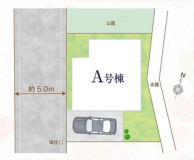 ≪全体区画図≫
カースペース1台分♪
公園に隣接した開放感ある立地も魅力です!
