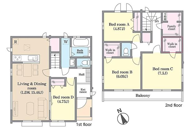 (A号棟)、価格3990万円、4LDK、土地面積108.57m2、建物面積99.88m2