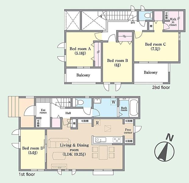 (A号棟)、価格5490万円、4LDK、土地面積188.29m2、建物面積112.82m2