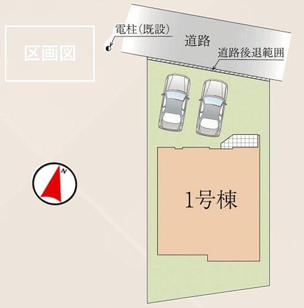 ≪全体区画図≫
駐車2台可能(車種による)!急な来客時や、ご家族の自転車スペースとしても大活躍♪