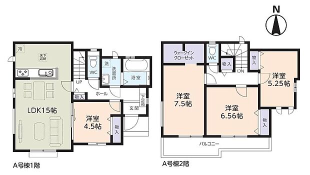 (A号棟)、価格3490万円、4LDK、土地面積119.37m2、建物面積95.22m2