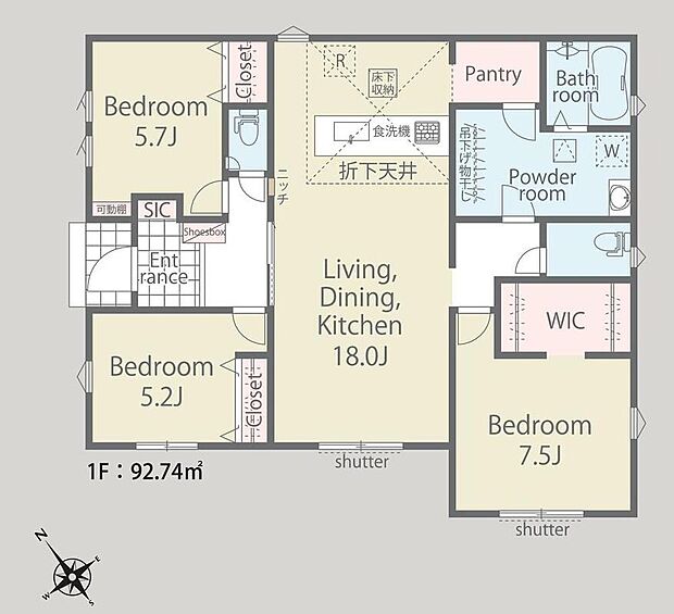 (2号棟)、価格3390万円、3LDK、土地面積180.75m2、建物面積92.74m2