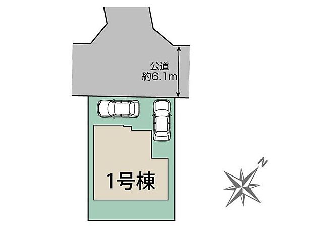 ≪全体区画図≫
駐車2台可能（車種による）！急な来客時や、ご家族の自転車スペースとしても大活躍♪