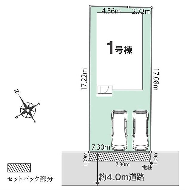 ≪全体区画図≫駐車2台可能(車種による)!急な来客時や、ご家族の自転車スペースとしても大活躍♪