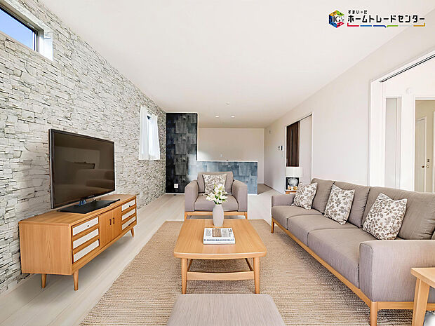 【リビング】インテリアプランが考えやすいワイドなリビング♪広々としたLDKに、自分好みのインテリアでレイアウト。季節ごとに模様替えなども、楽しみの一つとなりそうです
※こちらの写真は、家具をCGで合成したものです