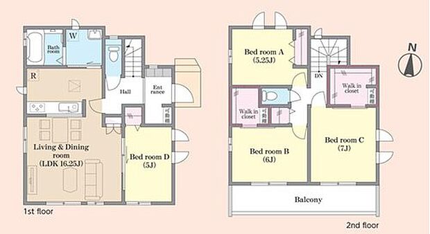 【4LDK】家事のしやすい水廻り集中設計、お掃除ラクラク全居室フローリングプラン♪
収納力のある可動棚付WICが2ヶ所！収納には困りませんね！