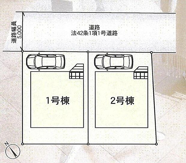 【全体区画図】カースペース1台分♪