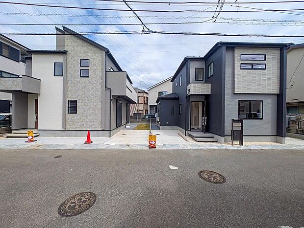 【前面道路含む現地写真】建物完成しましたので、ご予約で内見可能です♪平日・お仕事帰りなど、いつでもご案内致します!
