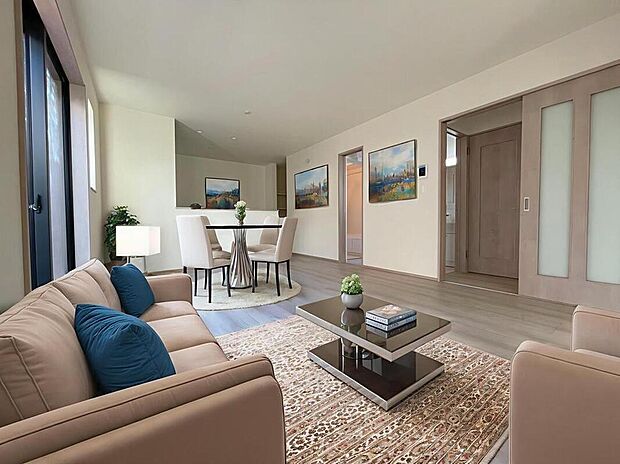 ◆LDKはご家族みんなが揃う大切な空間です♪テーブルやソファ、カーテン選び、レイアウトを考えるのも楽しいですね♪笑顔溢れる楽しい暮らしをイメージしながらご見学ください♪